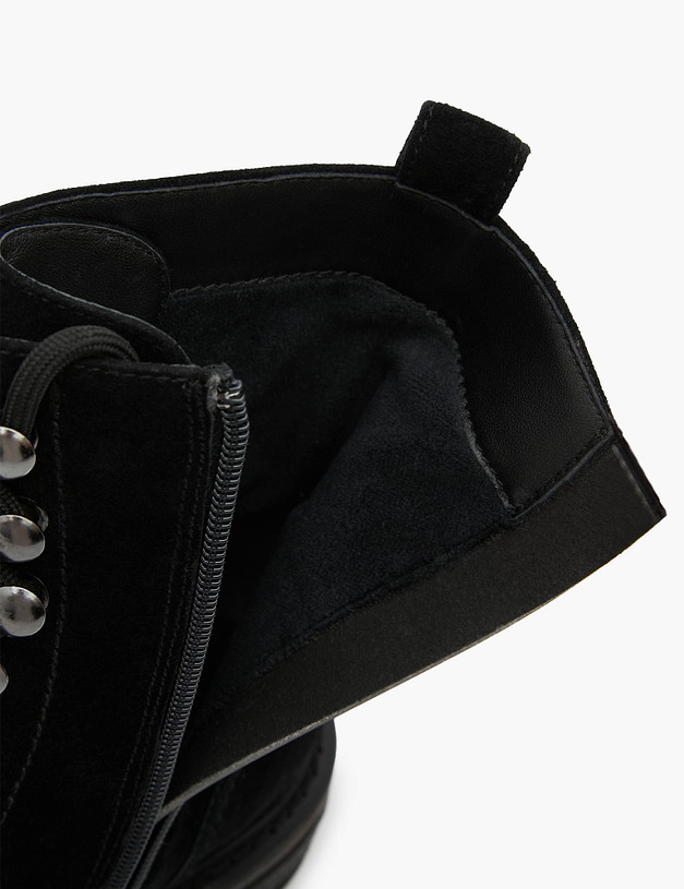 Черные велюровые женские ботинки MASCOTTE 15-3205521-3605M | ракурс 6