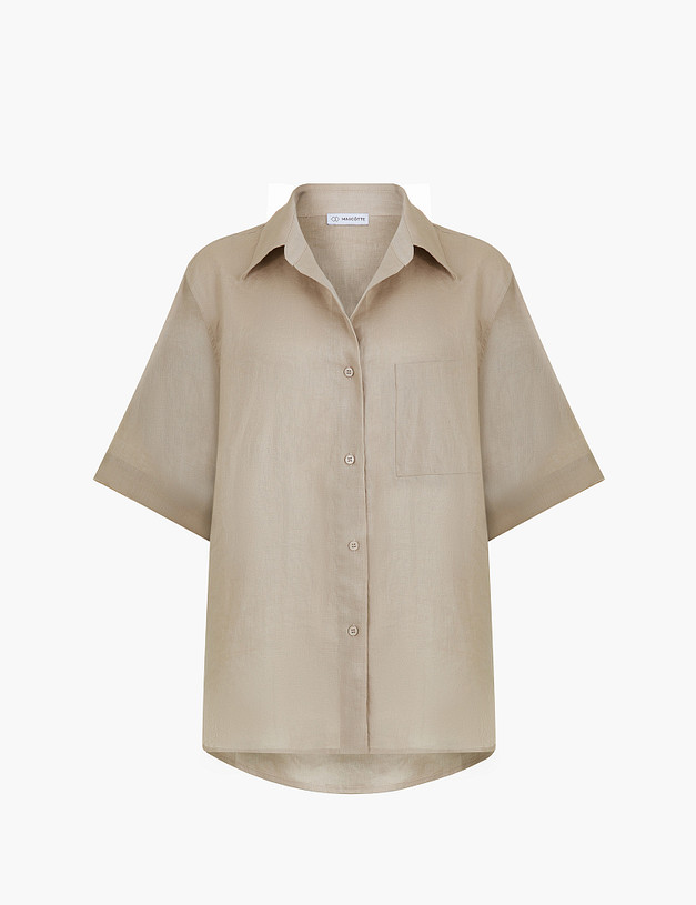 Бежевая женская льняная блузка  MASCOTTE 973-5122-2708 | ракурс 6