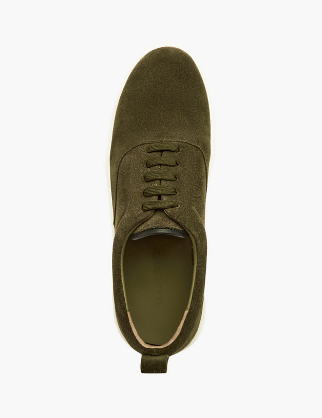 Зеленые мужские кеды на белой подошве MASCOTTE 175-3170712-2224M | ракурс 4 Зеленые мужские кеды на белой подошве MASCOTTE 175-3170712-2224M | ракурс 4