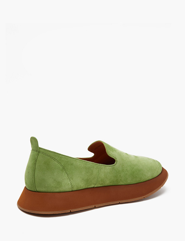 Зеленые женские велюровые слипоны MASCOTTE 172-3201315-4638M | ракурс 5