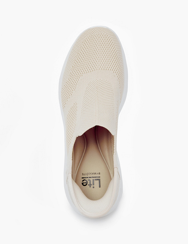 Бежевые текстильные женские кроссовки  MASCOTTE 181-411221-0208 | ракурс 4