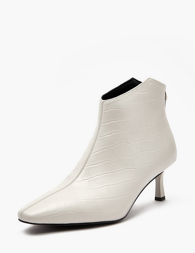 Молочные женские ботильоны с тиснением под рептилию MASCOTTE 126-410721-0101 | ракурс 3