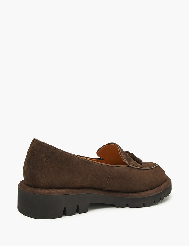 Коричневые женские лоферы из велюра MASCOTTE 126-522112-4680M | ракурс 3
