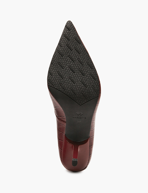 Бордовые женские туфли с тиснением MASCOTTE 234-515511-0105 | ракурс 5