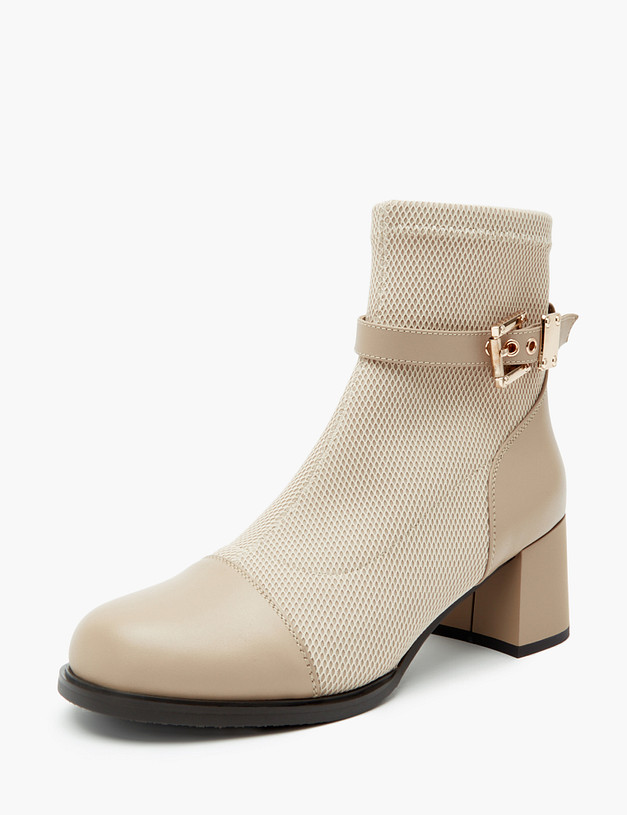 Бежевые женские ботильоны с ремешком MASCOTTE 233-310321-0108 | ракурс 2