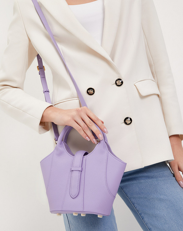 660-4145-107 Сумка женская нат.кожа-и.кожа/и.кожа-текстиль фиол, S, Mascotte