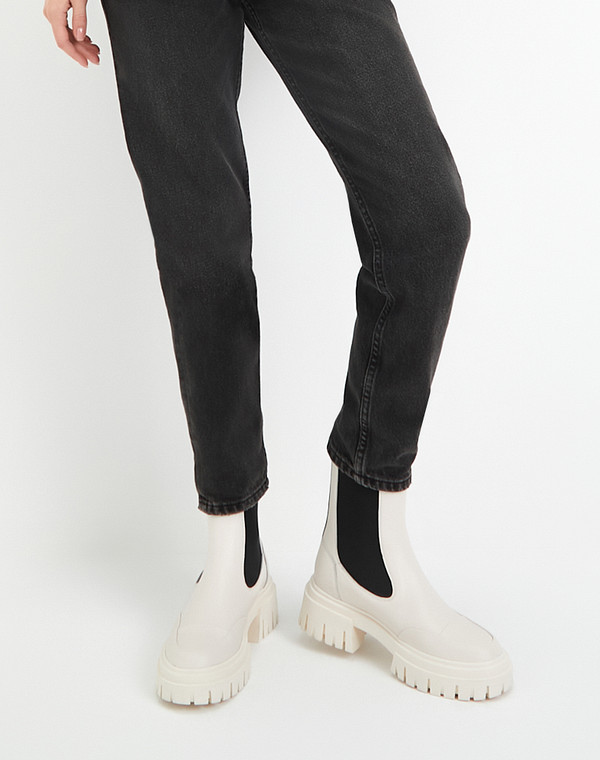 233-2265622-4156M Ботинки женские нат.кожа-резина/ворсин-нат.кожа бел-черн, Mascotte