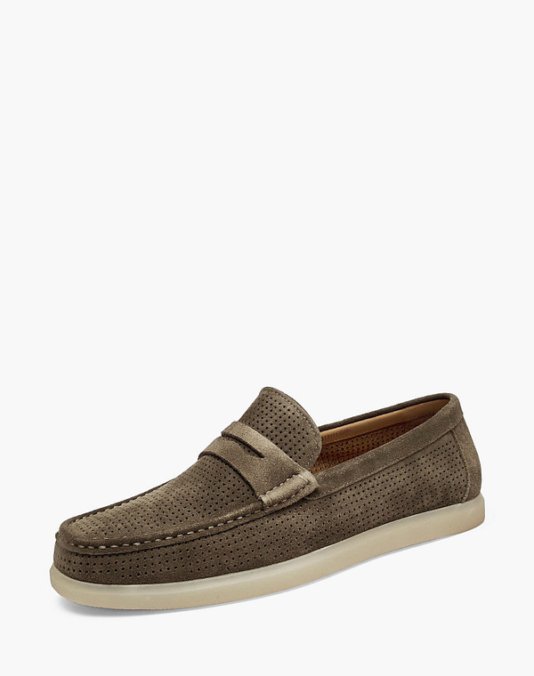 142-613111-0204 Полуботинки мужские велюр/текстиль-нат.кожа хаки, Mascotte