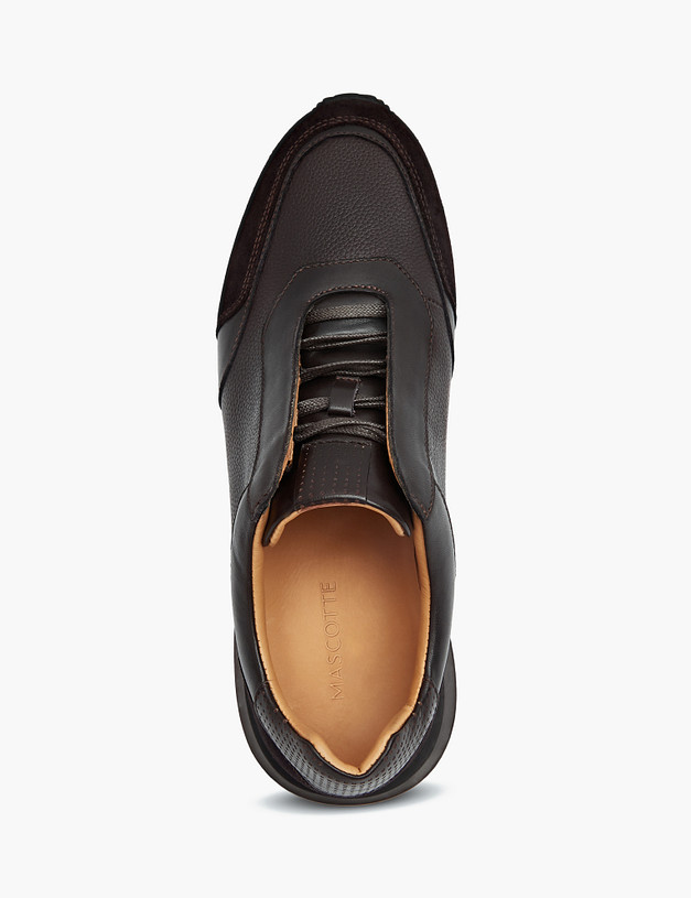 Коричневые мужские кроссовки из кожи и велюра MASCOTTE 175-3292211-8111M | ракурс 4