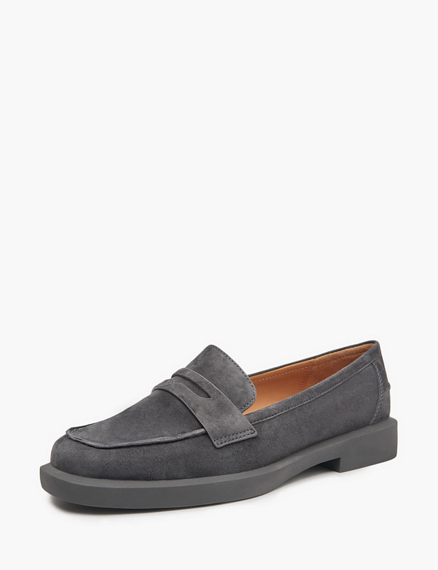 Серые велюровые женские лоферы  MASCOTTE 233-512511-3656M | ракурс 2