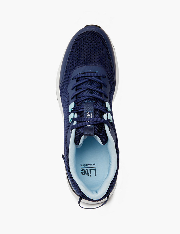 Синие мужские кроссовки из текстиля и кожи MASCOTTE 18-412821-0203 | ракурс 4