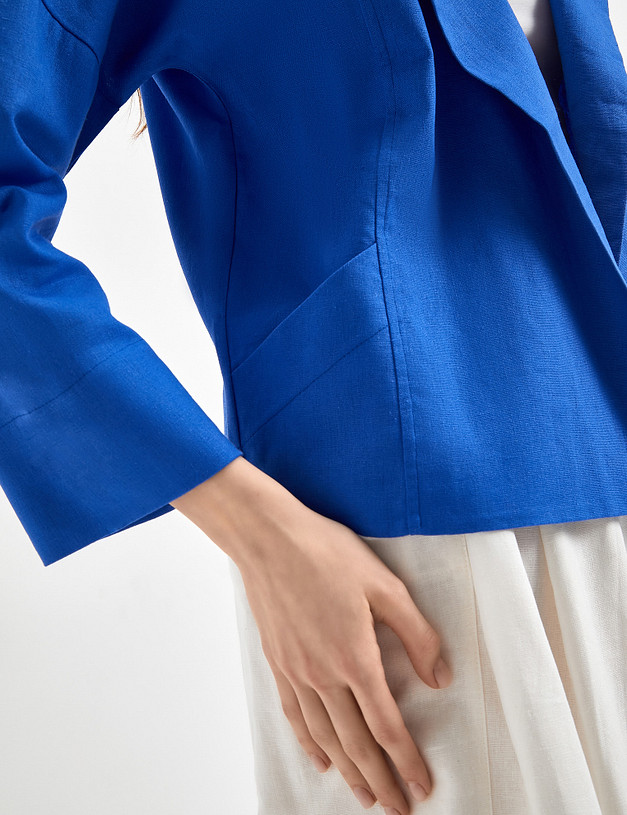 Синий женский жакет свободного кроя MASCOTTE 790-3115-2703 | ракурс 7 Синий женский жакет свободного кроя MASCOTTE 790-3115-2703 | ракурс 7