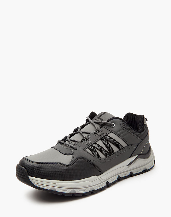 189-322221-0610 Полуботинки для активного отдыха мужские кож.спилок/текстиль серый-черн, Mascotte Lite