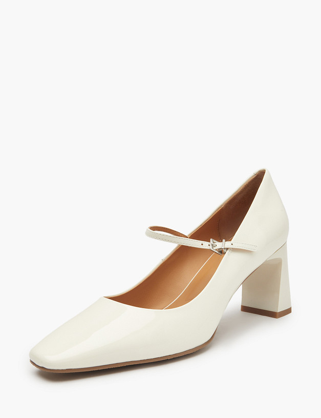 Молочные лакированные женские туфли Мэри Джейн MASCOTTE 126-512211-3778M | ракурс 2