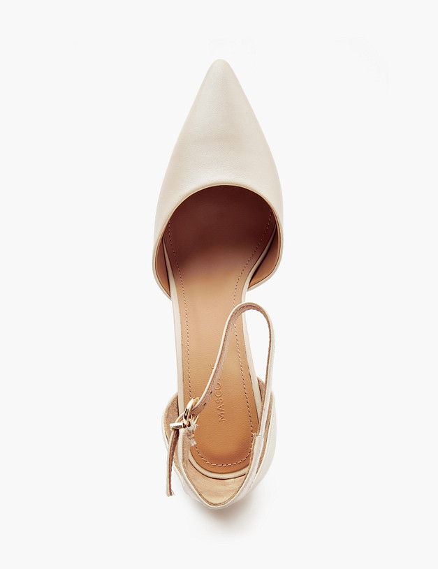 Бежевые кожаные женские босоножки MASCOTTE 233-411511-0508 | ракурс 4