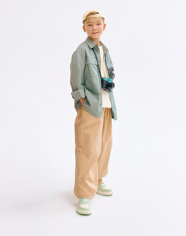 234-514721-0604 Полуботинки для активного отдыха мальч./девич. и.кожа/текстиль св.зелен-молочн, Mascotte JUNIOR