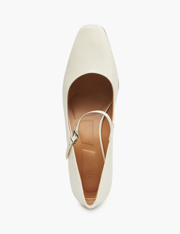 Молочные лакированные женские туфли Мэри Джейн MASCOTTE 126-512211-3778M | ракурс 4