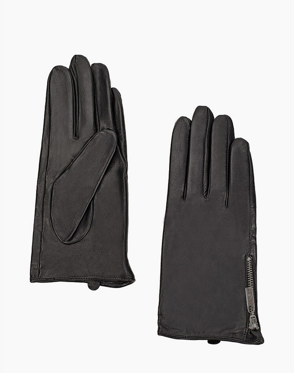 709-1219-102 Перчатки жен. нат.кожа/текстиль черн, Mascotte