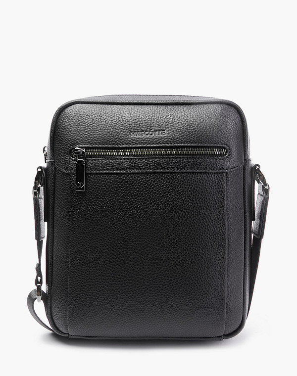 604-2222-102 Сумка мужская нат.кожа-и.кожа/текстиль черн, M, Mascotte