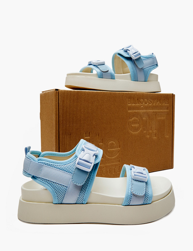 Синие женские сандалии на платформе MASCOTTE 234-416321-0203 | ракурс 6 Синие женские сандалии на платформе MASCOTTE 234-416321-0203 | ракурс 6