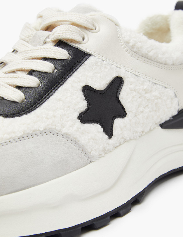 Белые женские кроссовки с черными вставками MASCOTTE 234-324021-0401 | ракурс 8 Белые женские кроссовки с черными вставками MASCOTTE 234-324021-0401 | ракурс 8