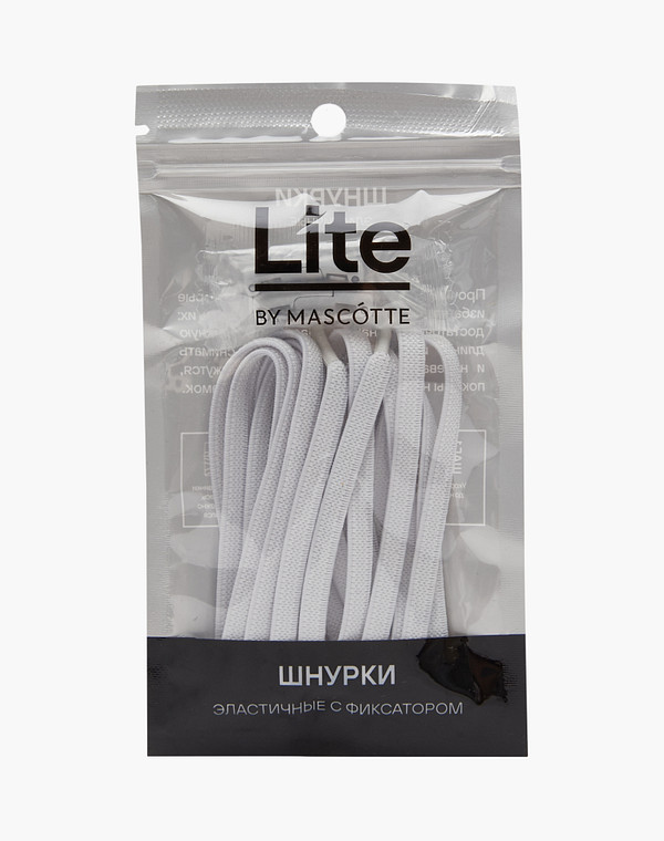 951-3201-24001 Шнурки эластичные с фиксатором бел, Mascotte Lite