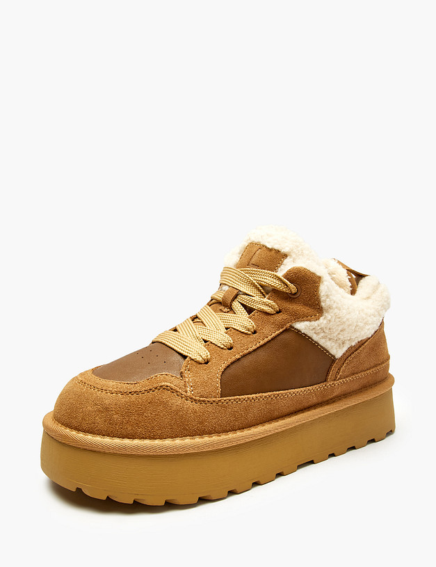 Рыжие женские зимние ботинки MASCOTTE 234-527041-0213 | ракурс 2