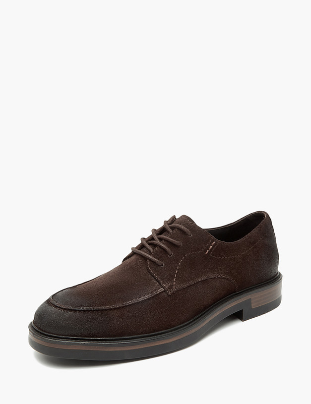 Коричневые мужские дерби из велюра MASCOTTE 22-3212417-0209 | ракурс 2