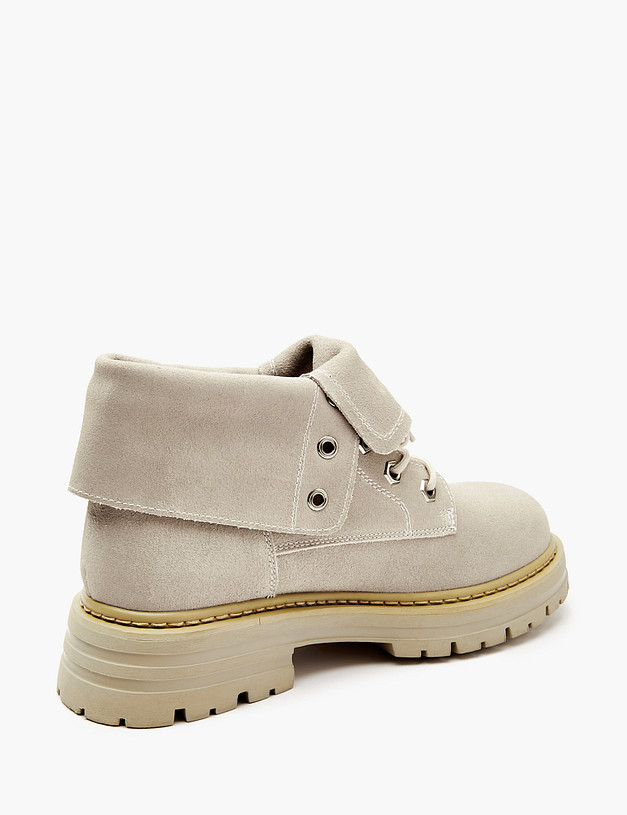 Молочные женские ботинки из велюра MASCOTTE 58-410321-0201 | ракурс 5