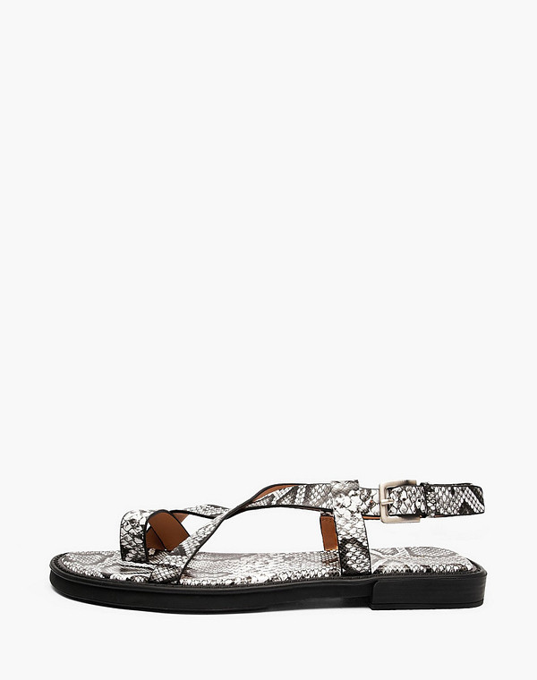 94-614811-0621 Туфли летние женские кож.спилок/нат.кожа черн/бел, Mascotte