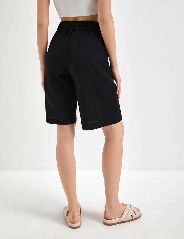 Женские шорты с защипами из смесового льна  MASCOTTE 790-3119-2702 | ракурс 8