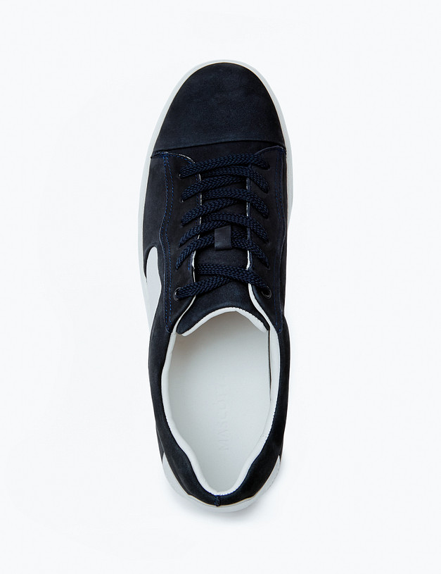 Синие мужские кеды из нубука и кожи MASCOTTE 58-4132015-3324M | ракурс 4 Синие мужские кеды из нубука и кожи MASCOTTE 58-4132015-3324M | ракурс 4