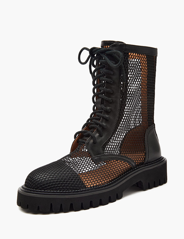 Черные женские сетчатые ботинки MASCOTTE 233-4124312-0202 | ракурс 4