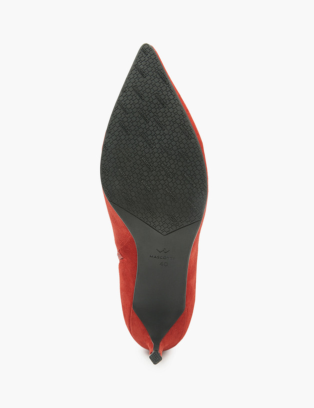 Красные женские велюровые ботильоны MASCOTTE 126-510811-0605 | ракурс 6