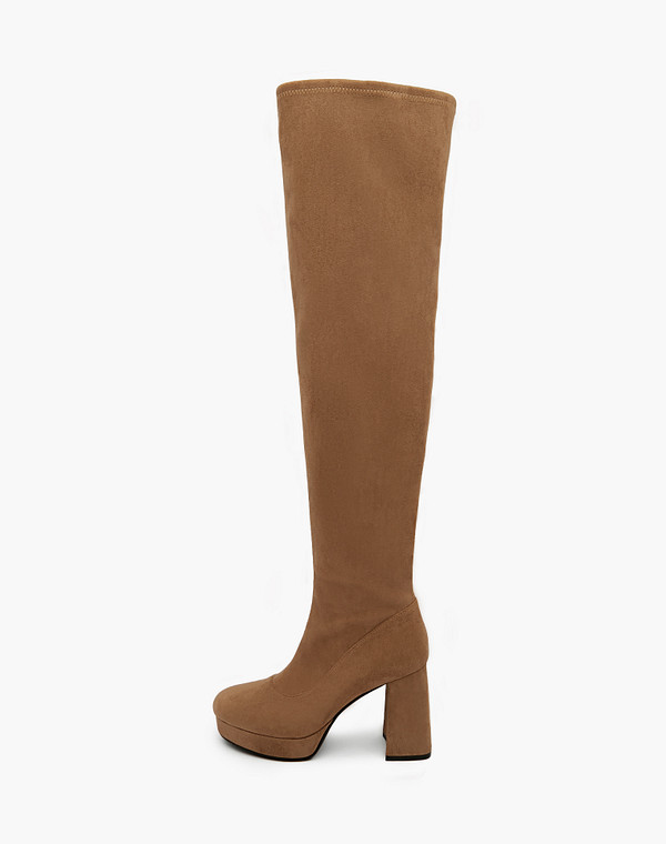 172-3202824-2408 Сапоги женские текстиль/ворсин-текстиль беж, Mascotte