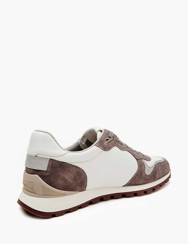 Белые мужские кроссовки с велюровыми вставками MASCOTTE 58-4110121-8109M | ракурс 4