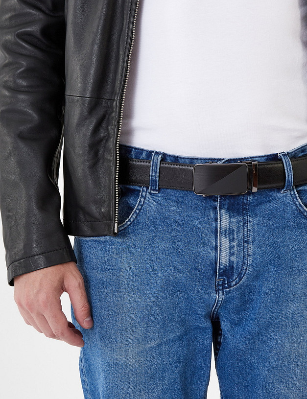 Черный мужской ремень MASCOTTE 727-1209-602 | ракурс 1