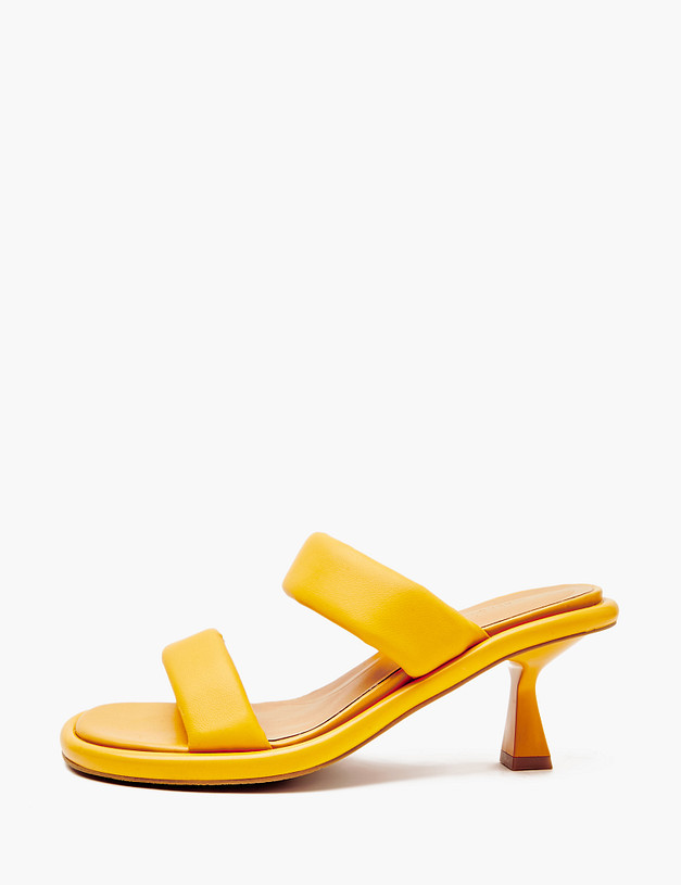 Желтые кожаные женские мюли MASCOTTE 233-4126111-7521M | ракурс 1 Желтые кожаные женские мюли MASCOTTE 233-4126111-7521M | ракурс 1