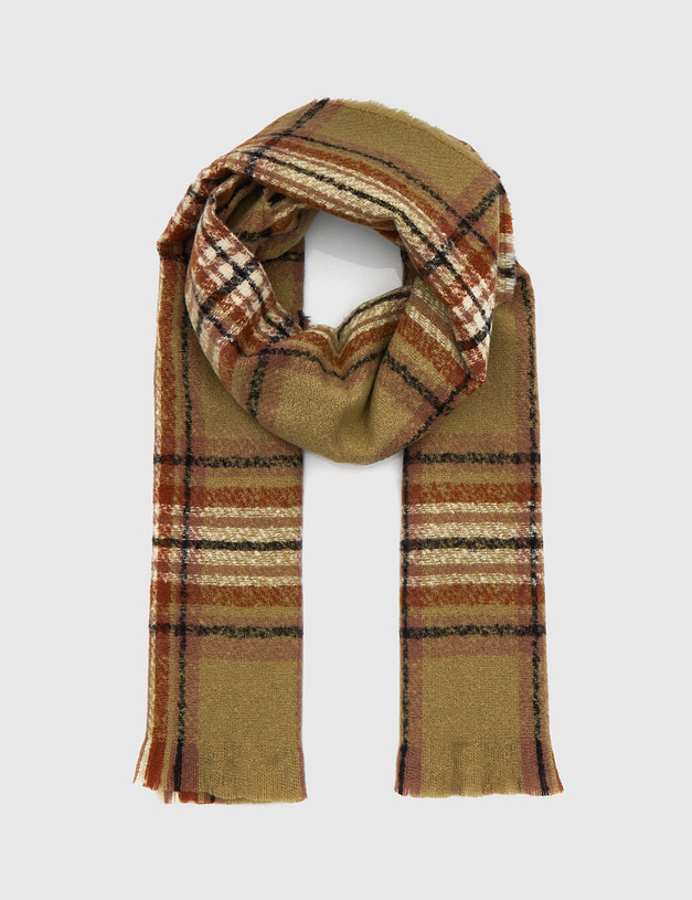 Зеленый объемный женский шарф MASCOTTE 730-1211-7504 | ракурс 1 Зеленый объемный женский шарф MASCOTTE 730-1211-7504 | ракурс 1