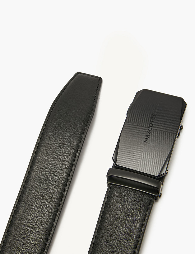 Черный мужской ремень MASCOTTE 703-4111-6002 | ракурс 3