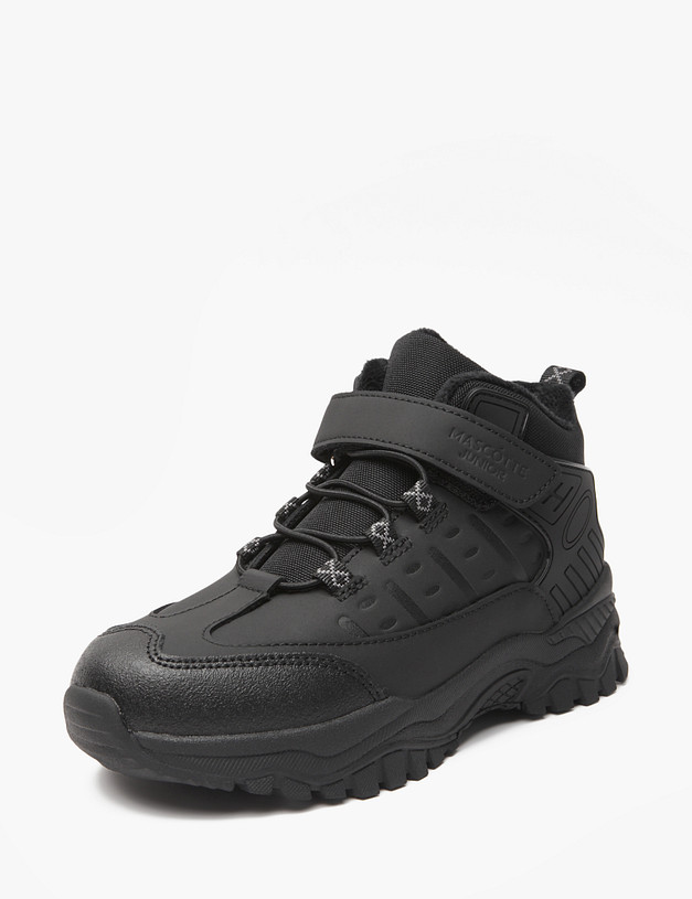 Черные детские ботинки с липучкой MASCOTTE 189-420321-0602 | ракурс 3