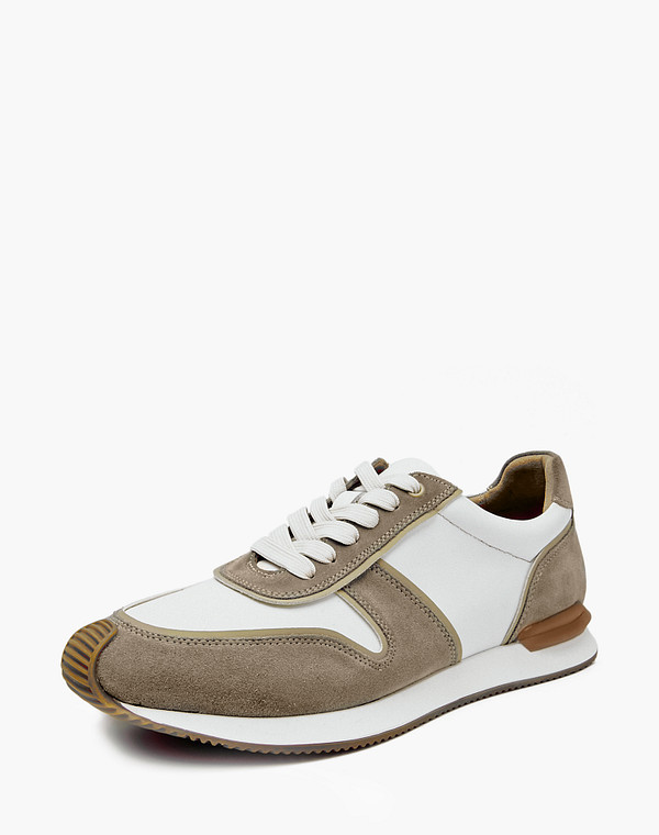 22-412711-3267M Полуботинки для активного отдыха мужские велюр-нат.кожа/текстиль-нат.кожа беж-бел, Mascotte