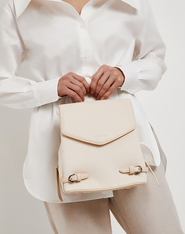 610-5105-6001 Рюкзак женский текстиль-и.кожа/текстиль молочн, S, Mascotte