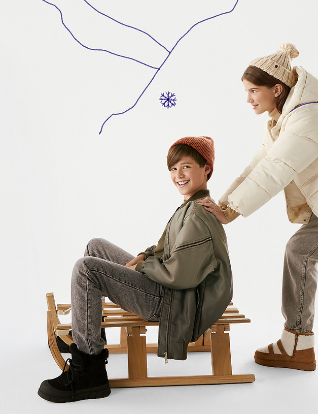 Черные детские угги MASCOTTE 234-524031-0202 | ракурс 1