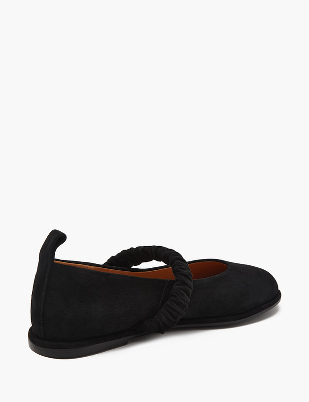 Черные женские велюровые балетки MASCOTTE 126-414812-3605M | ракурс 3