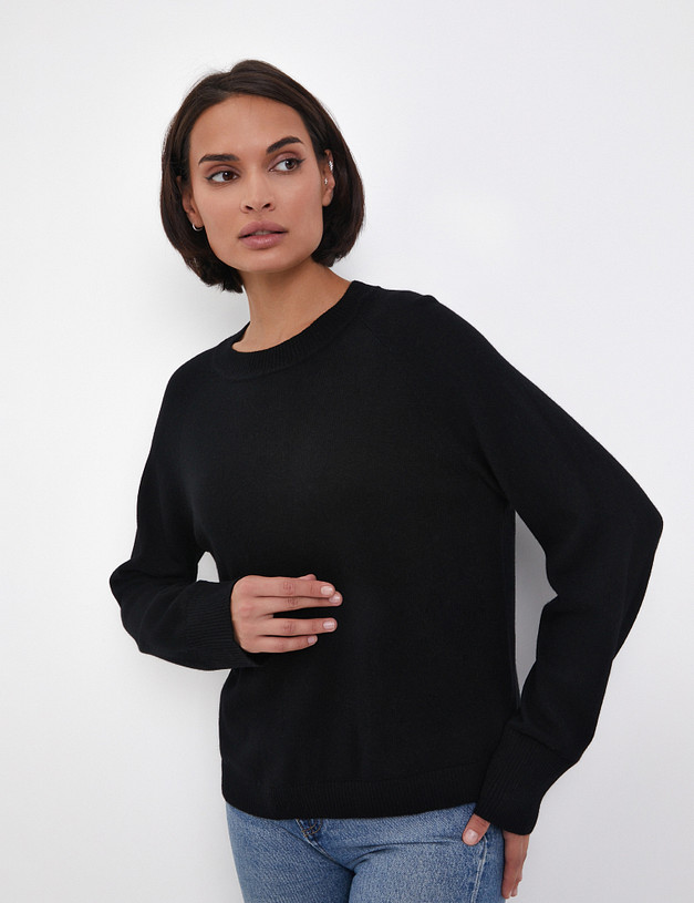 Черный женский джемпер из шерсти MASCOTTE 852-4230-502 | ракурс 1