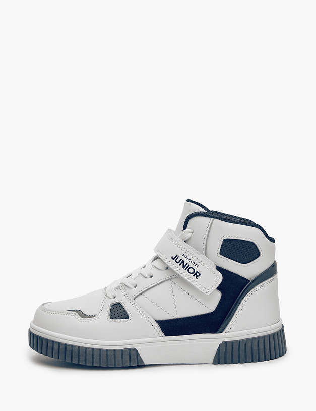 Белые высокие кроссовки для мальчиков MASCOTTE 189-324921-0601 | ракурс 3