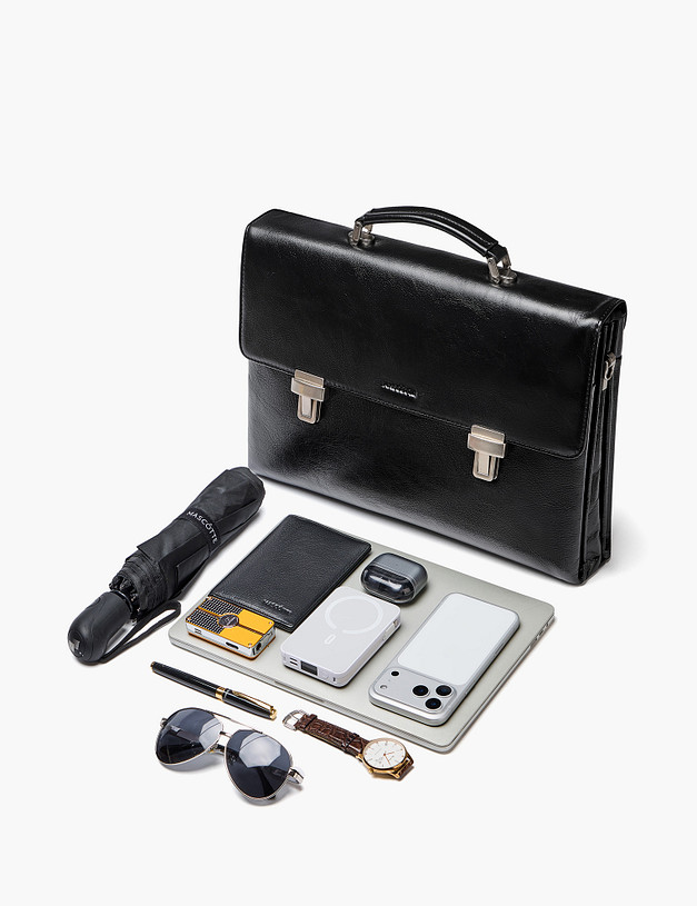 Черный мужской портфель MASCOTTE 622-6118-102 | ракурс 5