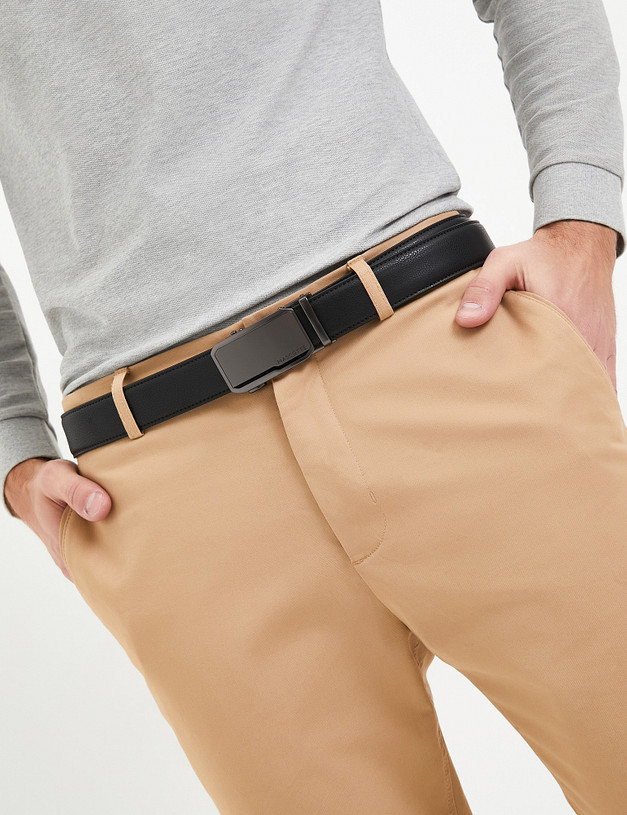 Черный мужской ремень MASCOTTE 703-3210-602 | ракурс 1 Черный мужской ремень MASCOTTE 703-3210-602 | ракурс 1