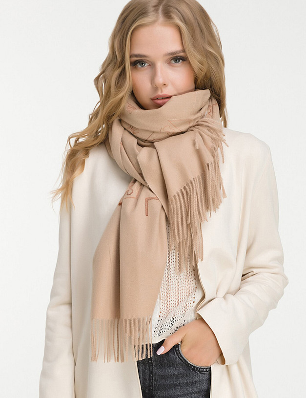 Бежевый женский шарф MASCOTTE 700-0206-2408 | ракурс 3